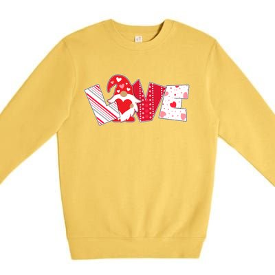 Cute Valentine's Day Love Gnome Premium Crewneck Sweatshirt