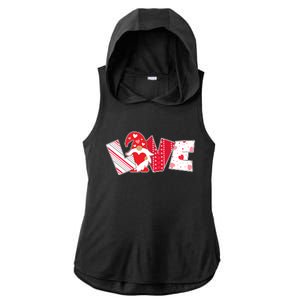 Cute Valentine's Day Love Gnome Ladies PosiCharge Tri-Blend Wicking Draft Hoodie Tank