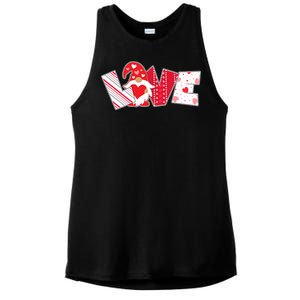 Cute Valentine's Day Love Gnome Ladies PosiCharge Tri-Blend Wicking Tank