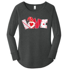 Cute Valentine's Day Love Gnome Women's Perfect Tri Tunic Long Sleeve Shirt