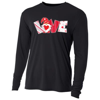 Cute Valentine's Day Love Gnome Cooling Performance Long Sleeve Crew