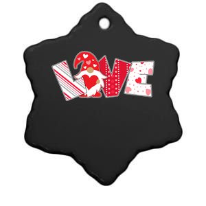 Cute Valentine's Day Love Gnome Ceramic Star Ornament