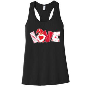 Cute Valentine's Day Love Gnome Women's Racerback Tank