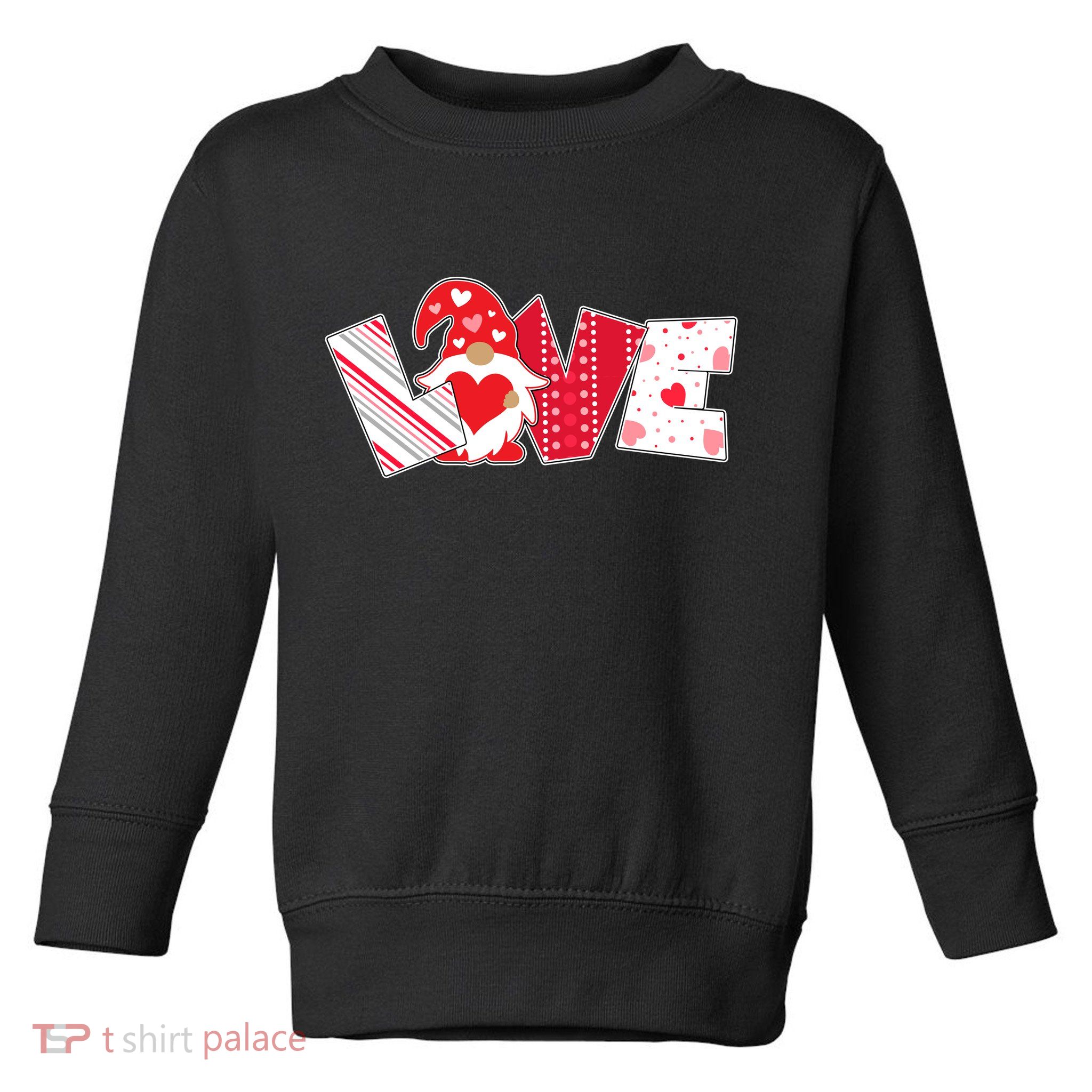 Cute Valentine's Day Love Gnome Toddler Sweatshirt
