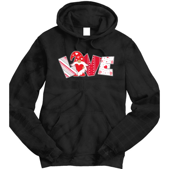 Cute Valentine's Day Love Gnome Tie Dye Hoodie