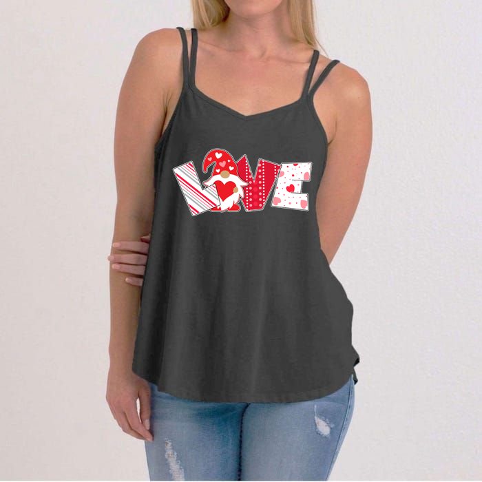 Cute Valentine's Day Love Gnome Women's Strappy Tank