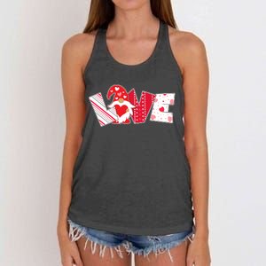 Cute Valentine's Day Love Gnome Women's Knotted Racerback Tank