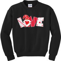 Cute Valentine's Day Love Gnome Kids Sweatshirt