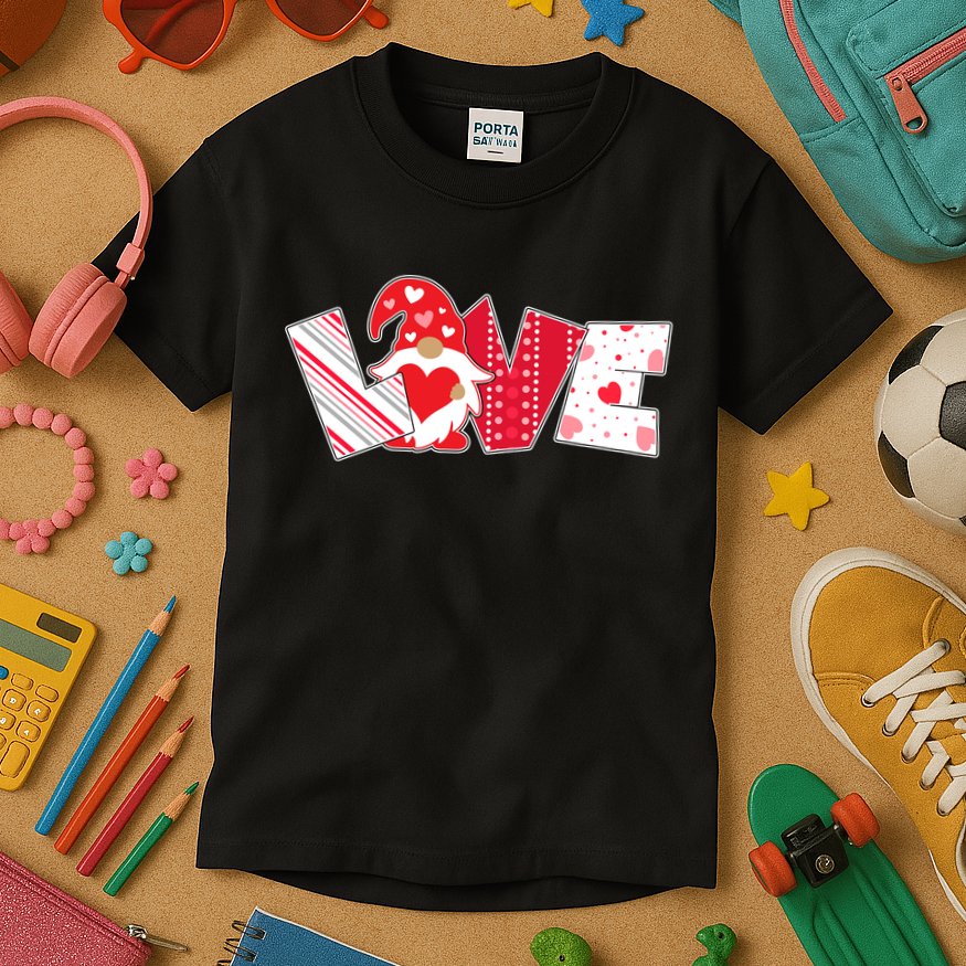 Cute Valentine's Day Love Gnome Kids T-Shirt