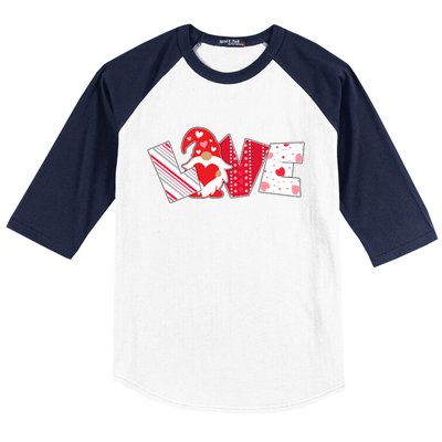 Cute Valentine's Day Love Gnome Baseball Sleeve Shirt