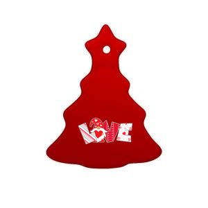 Cute Valentine's Day Love Gnome Ceramic Tree Ornament