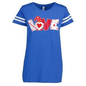 Cute Valentine's Day Love Gnome Enza Ladies Jersey Football T-Shirt