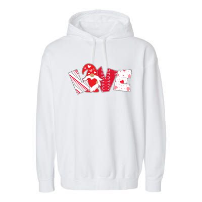 Cute Valentine's Day Love Gnome Garment-Dyed Fleece Hoodie