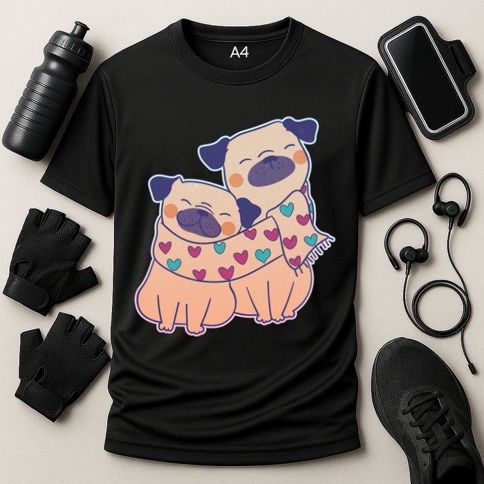 Cute Valentine's Day Puppies Cooling Performance Crew T-Shirt