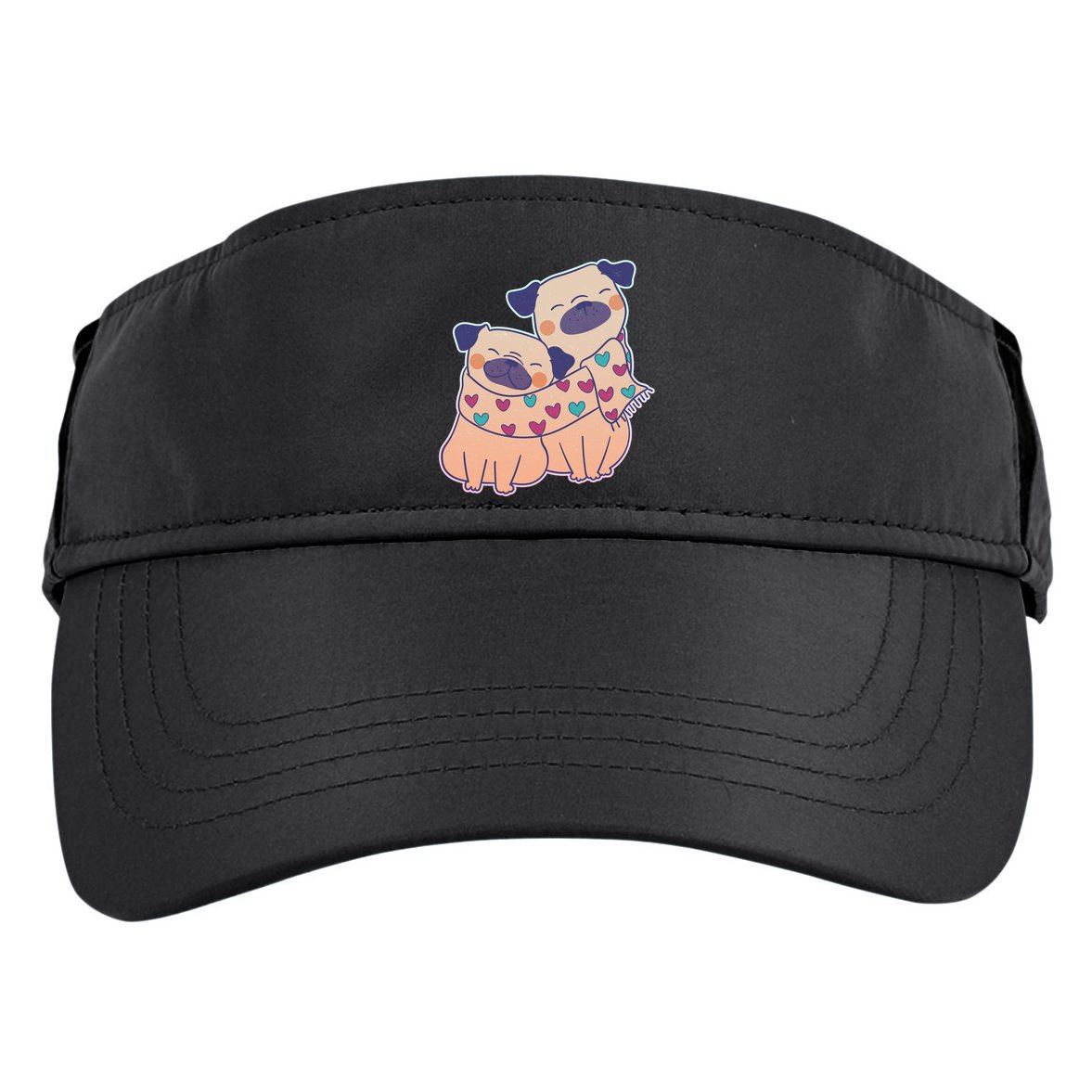 Cute Valentine's Day Puppies Adult Drive Performance Visor