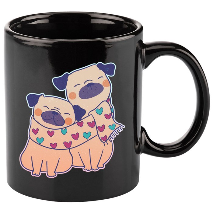 Cute Valentine's Day Puppies 11oz C Handle Ceramic Mug