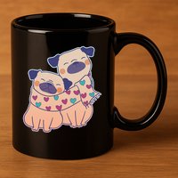 Cute Valentine's Day Puppies 11oz C Handle Ceramic Mug