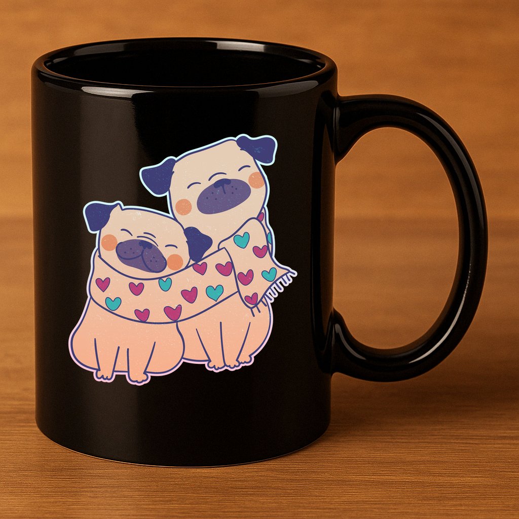 Cute Valentine's Day Puppies 11oz C Handle Ceramic Mug