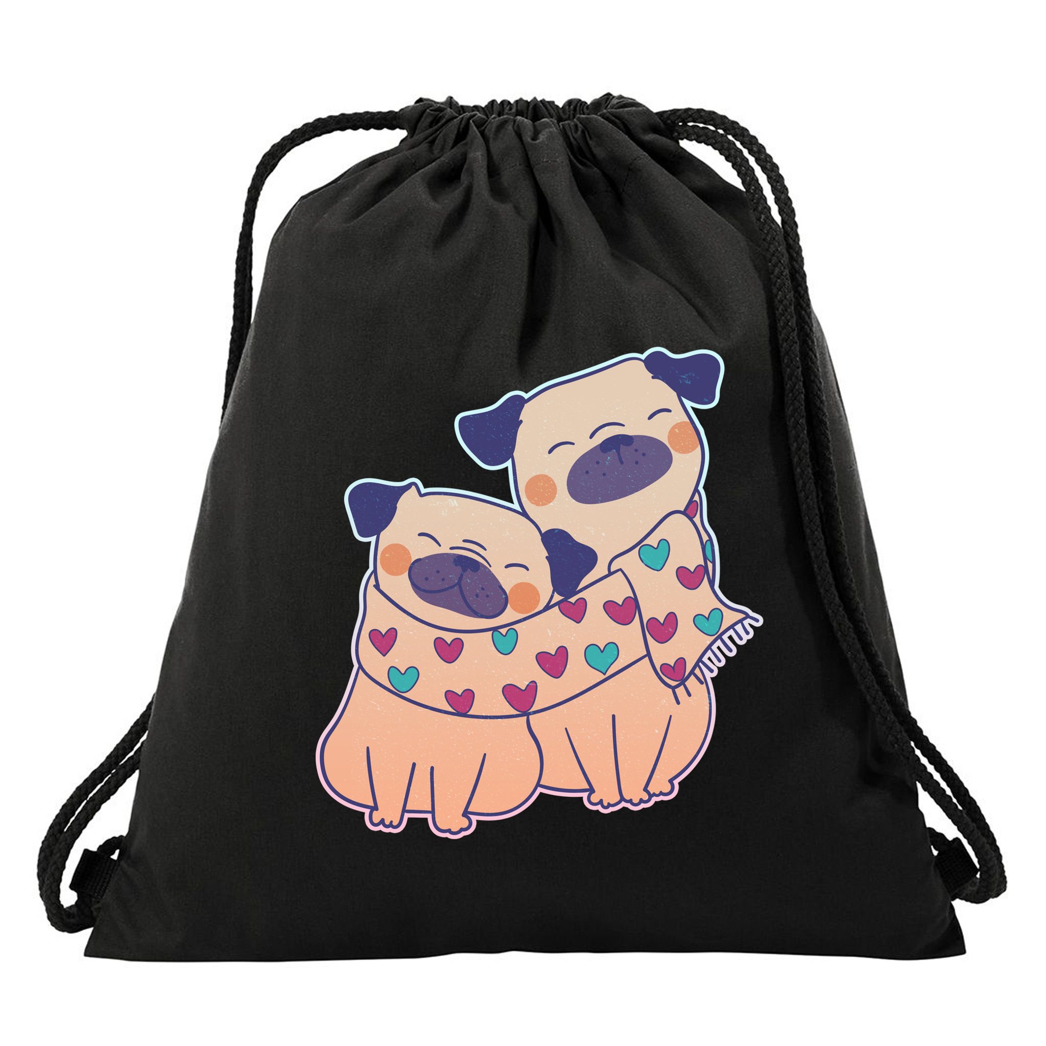 Cute Valentine's Day Puppies Drawstring Bag