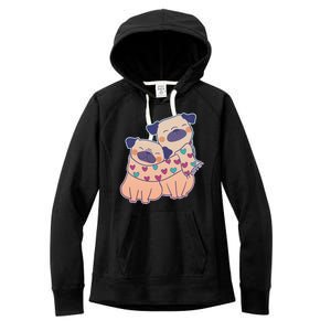 Cute Valentine's Day Puppies Women's Fleece Hoodie