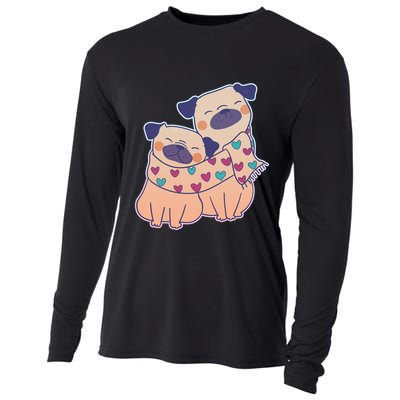 Cute Valentine's Day Puppies Cooling Performance Long Sleeve Crew