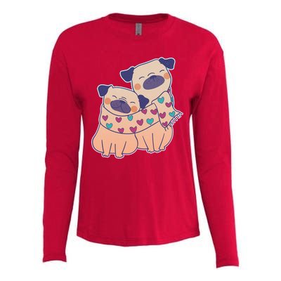 Cute Valentine's Day Puppies Womens Cotton Relaxed Long Sleeve T-Shirt