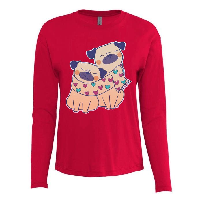 Cute Valentine's Day Puppies Womens Cotton Relaxed Long Sleeve T-Shirt