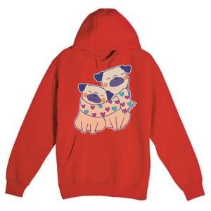 Cute Valentine's Day Puppies Premium Pullover Hoodie