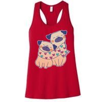 Cute Valentine's Day Puppies Women's Racerback Tank