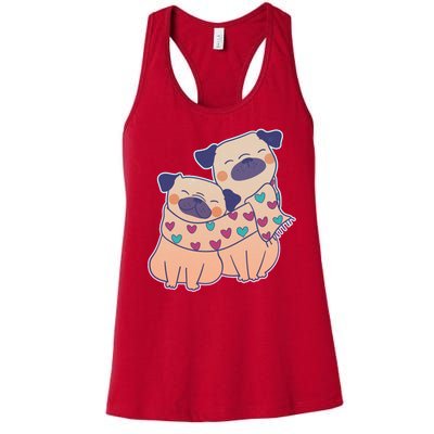 Cute Valentine's Day Puppies Women's Racerback Tank