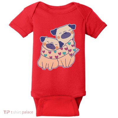 Cute Valentine's Day Puppies Baby Bodysuit