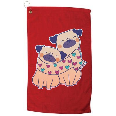 Cute Valentine's Day Puppies Golf Towel