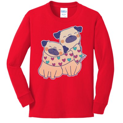 Cute Valentine's Day Puppies Kids Long Sleeve Shirt