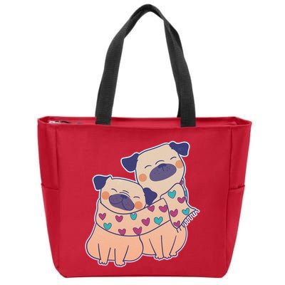 Cute Valentine's Day Puppies Zip Tote Bag