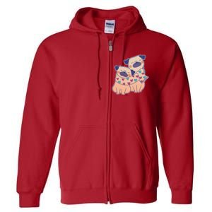 Cute Valentine's Day Puppies Full Zip Hoodie