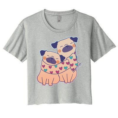 Cute Valentine's Day Puppies Women's Crop Top Tee