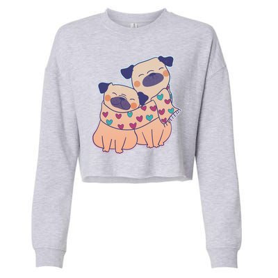 Cute Valentine's Day Puppies Cropped Pullover Crew