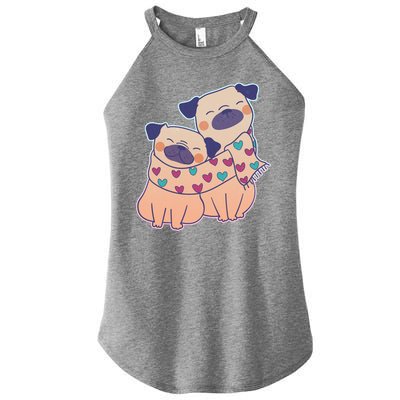 Cute Valentine's Day Puppies Women's Perfect Tri Rocker Tank