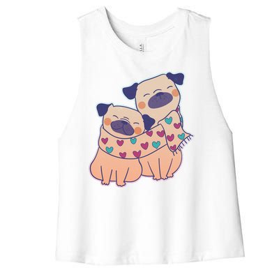 Cute Valentine's Day Puppies Women's Racerback Cropped Tank