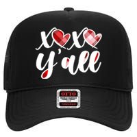 Cute Valentine's Day XOXO Y'all  High Crown Mesh Back Trucker Hat