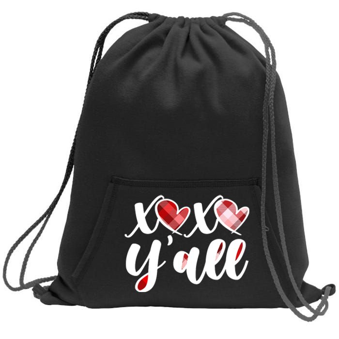 Cute Valentine's Day XOXO Y'all  Sweatshirt Cinch Pack Bag