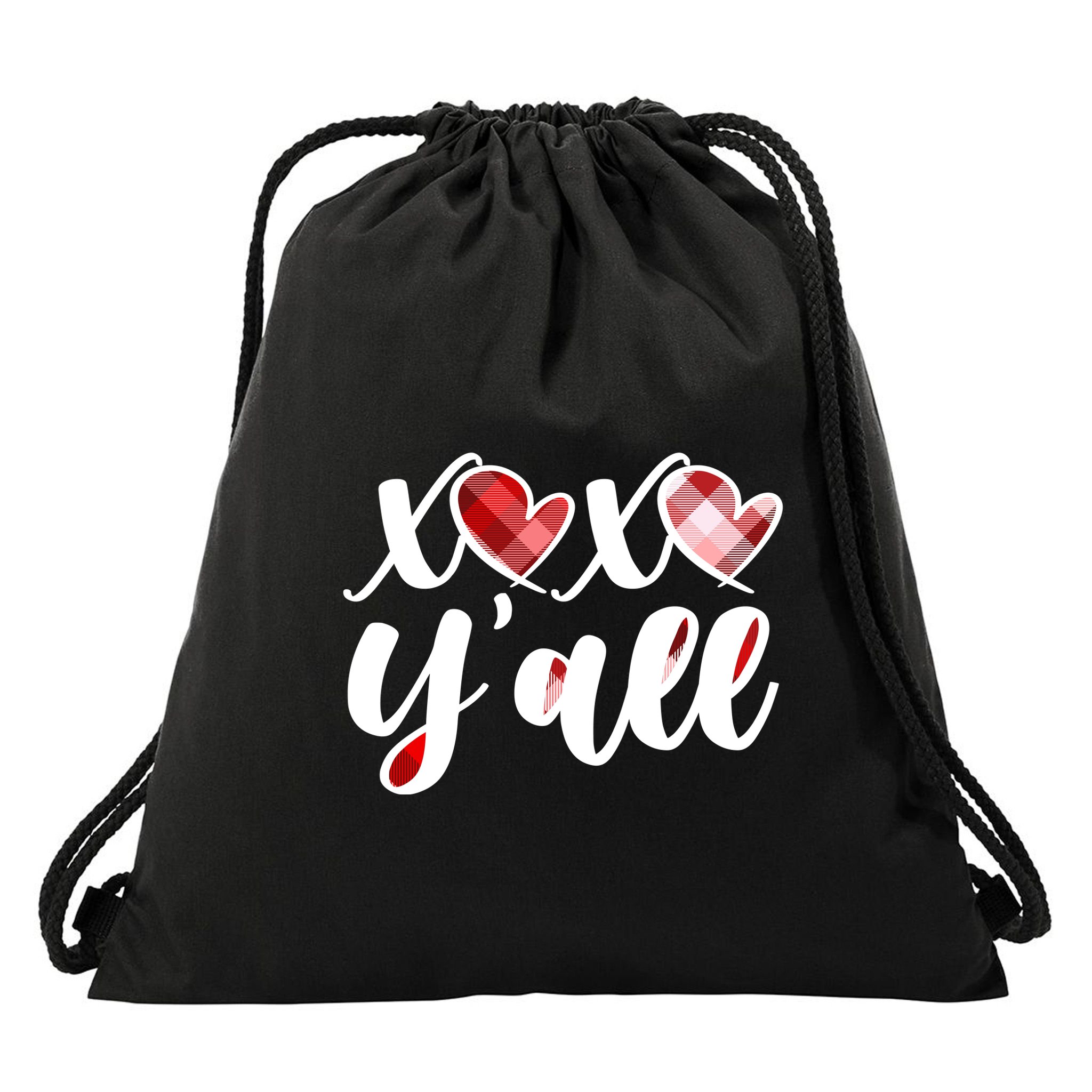 Cute Valentine's Day XOXO Y'all  Drawstring Bag