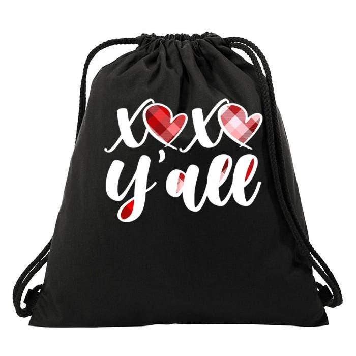 Cute Valentine's Day XOXO Y'all  Drawstring Bag