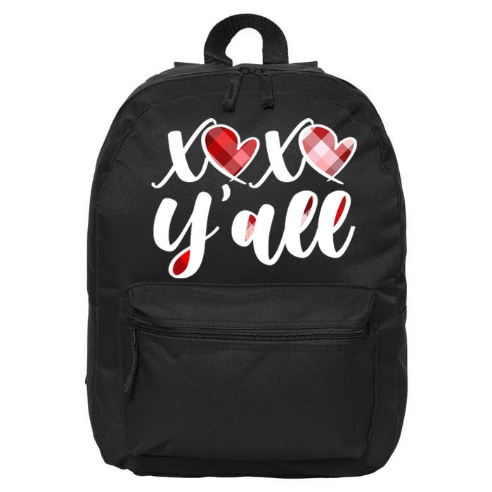 Cute Valentine's Day XOXO Y'all  16 in Basic Backpack