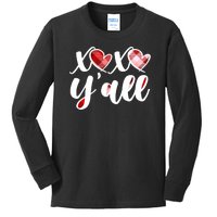 Cute Valentine's Day XOXO Y'all  Kids Long Sleeve Shirt