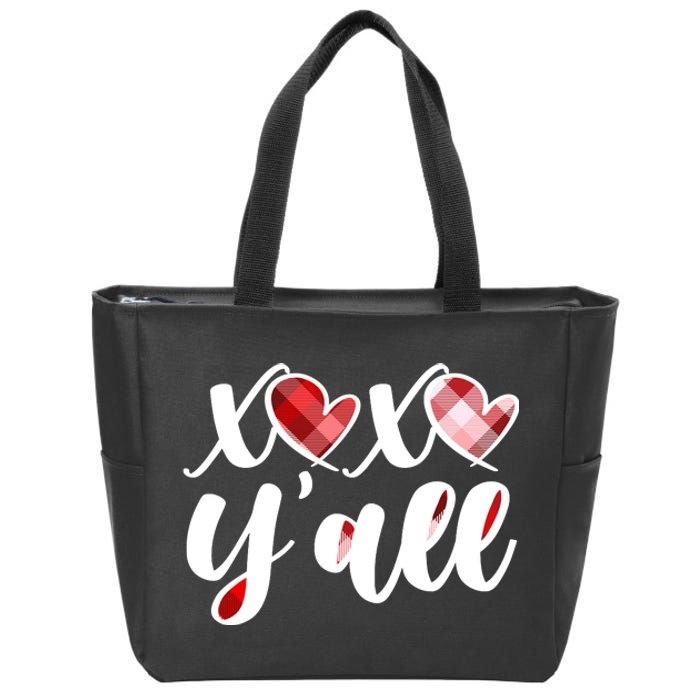 Cute Valentine's Day XOXO Y'all  Zip Tote Bag