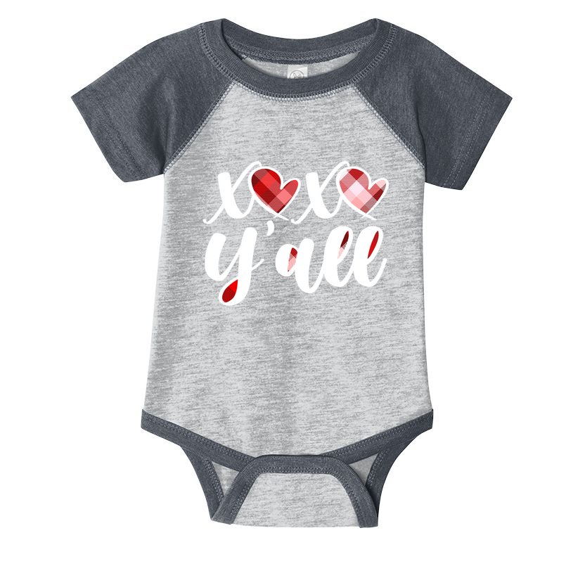Cute Valentine's Day XOXO Y'all  Infant Baby Jersey Bodysuit