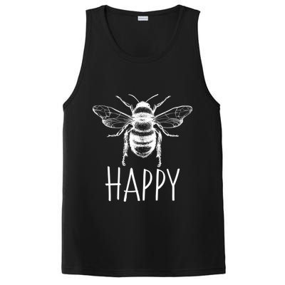 Cute Vintage Bee Happy PosiCharge Competitor Tank