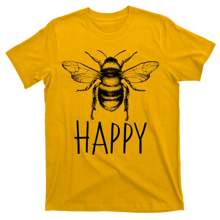 Cute Vintage Bee Happy T-Shirt