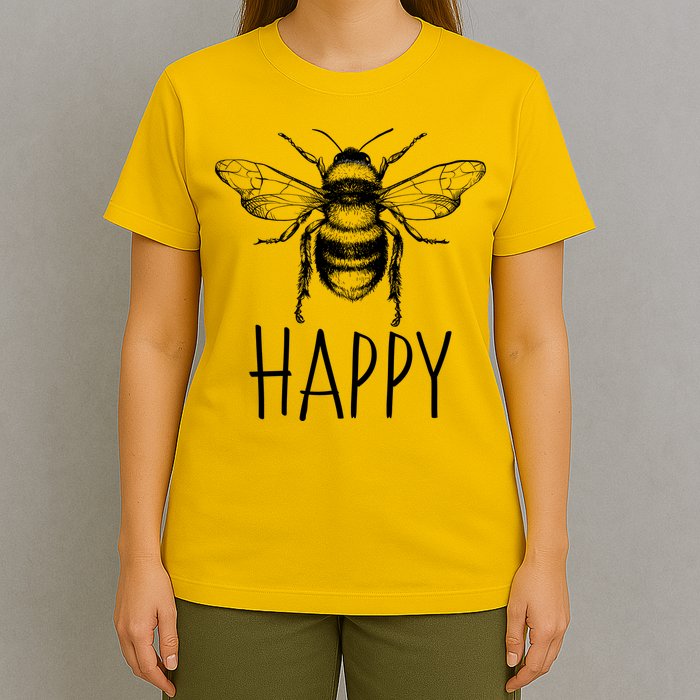Cute Vintage Bee Happy T-Shirt